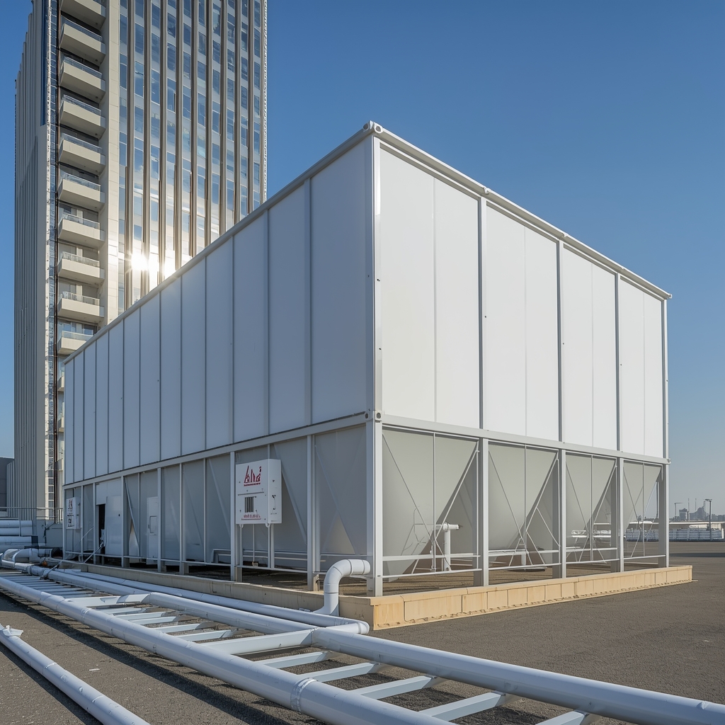 GRP panel tank installation Ras Al Khaimah industrial building